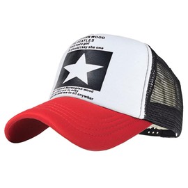 CheChury Trucker Caps Mesh Baseball Cap Cotton Hats Unisex Baseball Cap Embroidery Fashion Summer Adjustable Cap Vintage Baseball Cap Men's Snapback Cap Baseball Cap Retro Hat Women, red