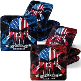 TOSJEUERA Cornhole Bags, Weather Resistant Dual Sided Slick and Stick Corn Hole Bean Bags Set of 8 for Toss Game with Carry Bag