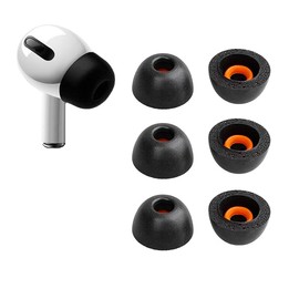 [M-3 Pairs] KBEAR Replacement Ear Tips Memory Foam for AirPods Pro & AirPods Pro 2nd Generation Supports ANC/Transparency Mode, M Sizes Ear Tips Fit in Charging Case with Brief Box