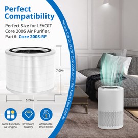 JORAIR Core 200S Replacement Filter 2 Pack, 3-in-1 Filters Compatible with LEVOIT Core 200S Smart WiFi Air Purifier, H13 True HEPA Core 200S-RF Filters