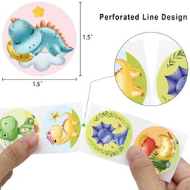 WorldBazaar Baby Dinosaur Stickers for Kids 500PCS Baby Shower Dinosaur Stickers Classroom Reward Scrapbook Notebook Decoration Birthday Party Supplies