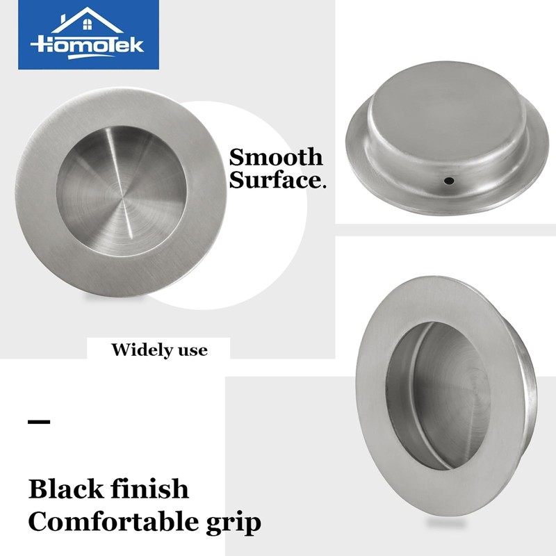 HOMOTEK 4 Pack Round Sliding Closet Door Handles Diameter 2-1/2