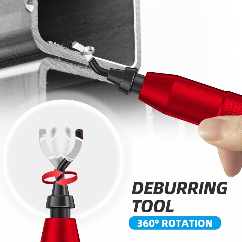 Universal Deburring Tool, AICOYA Hand Deburring Tool with 10 Replacement