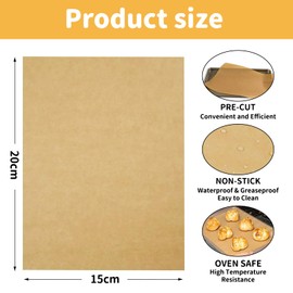 50PCS Baking Paper, Parchment Paper for Baking, Greaseproof Paper Sheets, Baking Parchment, Parchment Paper Sheets, Non Stick Parchment Paper, Burger Paper Sheets, Baking Paper Sheets (15x20cm)