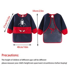 NAMIS Children's Painting Apron, Waterproof Children's Painting Smock, 5-7 Years, Girls Boy, Cooking Apron, Kitchen Apron, Craft Apron, Children with Sleeves and Pockets, Perfect for Painting, Crafts,