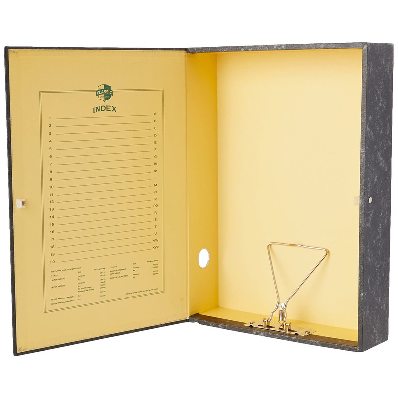 Rexel Classic Foolscap Lock Spring Box File - Black/ Green,