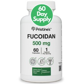 PRISTINE'S Fucoidan 500MG Immunity Supplement Capsules - 60 Day Supply - Brown Seaweed Extract - Potent Herbal Antioxidant Lung Health & Skin Health Support