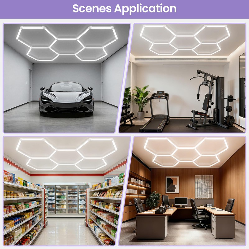 X-Litall Hexagon Garage Light - 25 Pack Garage Lights Ceiling