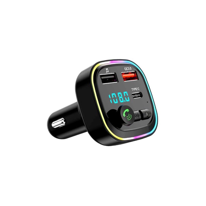 EuAcesry FM Transmitter Car Bluetooth 5.0, Car Bluetooth Adapter, FM