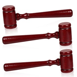 3Pcs Judge Gavel Mini Wooden Gavel Judge Auction Hammer Cosplay Lawyer Costume Prop Gavel for Kids Party Costume Accessory Home Office Decor