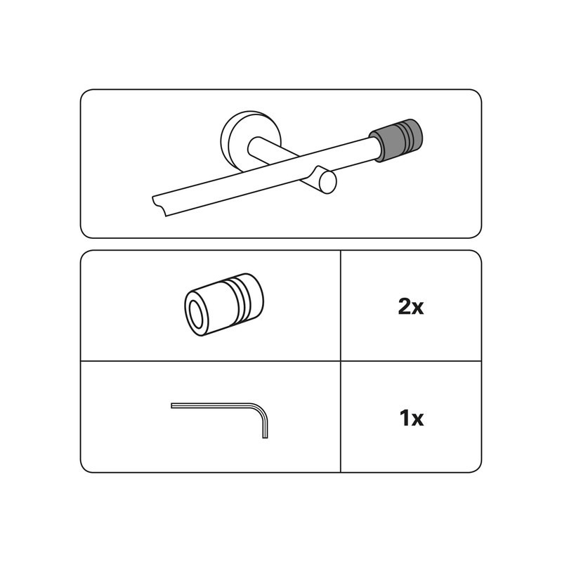 GARDINIA End Buttons for Curtain Rods, 2 x End Piece