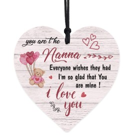 Nanny Gifts Wooden Heart Plaque - You are The Nanna Everyone Wishes They Had - Gifts for Grandma Birthday Gifts from Grandchildren