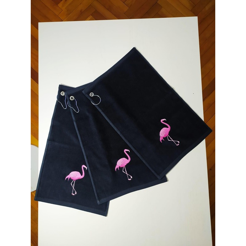 Pink Flamingo Golf Towel, Absorbent Water%100 Turkish Cotton Golf Towel