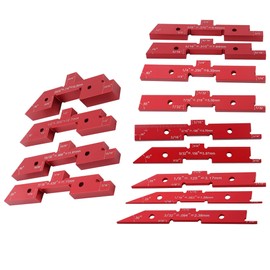 Thomletha 14Pcs Woodworking Measuring Block 1/16-3/4 Inch Router Table Setup Bars Aluminum Blocks Fit for Measuring Height Depth Angle Gauge