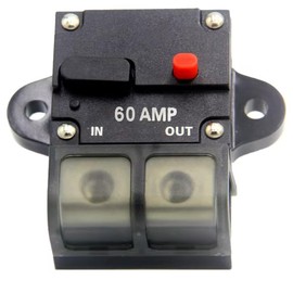 ZOOKOTO 60 Amp Circuit Breaker, Automotive High Current 0 2 4 8 Gauge Wire Disconnect Inline Fuse Blocks, 12V Manual Reset Power Invertor Systems 60A