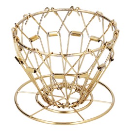 HandMade Coffee Filter Stand DripType 3Holes Foldable Stainless Steel CakeType Coffee Filter Holder(Gold )