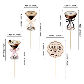 Ercadio 28 Pack Martini Party Cupcake Toppers Picks Coffee Espresso Martini Themed for A Tini Bit Older Party Bachelorette Party Supplies