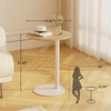 Katrawu C Shaped Round End Table, Small Side Table for