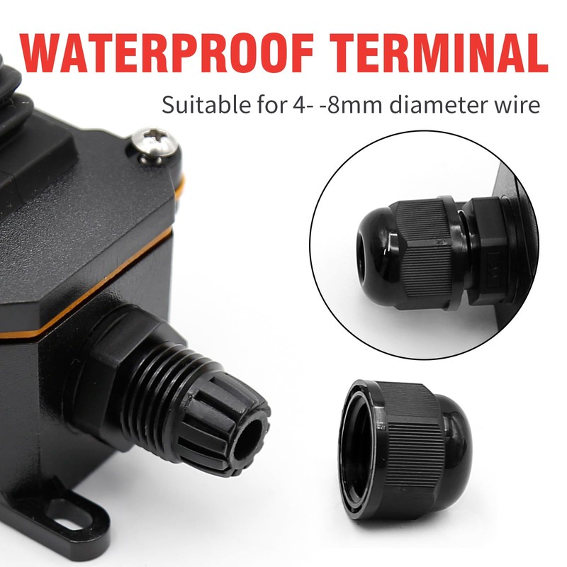 EATAKWARD 20A 125V AC Inline Switch, IP66 Waterproof DPST Inline