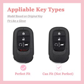 TECARATE for Honda Key fob Cover - Soft TPU Car Key Case Protector Fit for 2022 2023 2024 Honda Accord Civic HR-V CR-V Pilot Odyssey Smart Remote Key