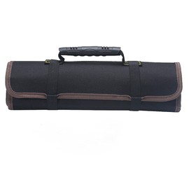 Maizoon Tool Bag, Electrician Mechanic Roll Portable Canvas Storage Bag, Thick and Wear-Resistant, UH01 Black