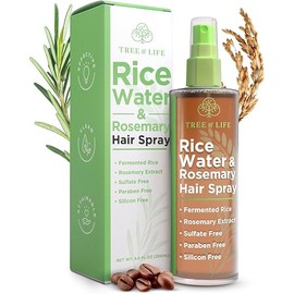 Tree of Life Beauty Rice Water Hair Spray Rosemary Water Spray for Hair Growth (8.8 fl oz) - Hair Thickening Fermented Rice, Caffeine, Rosemary Extract, Biotin, Keratin and Castor Oil Scalp Care