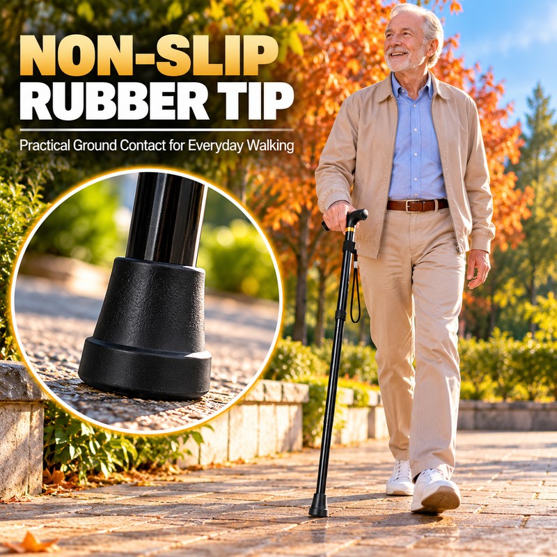 Foldable Walking Cane for Everyday Mobility – 5-Level Adjustable Lightweight