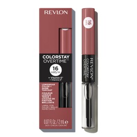 Revlon Liquid Lipstick with Clear Lip Gloss, ColorStay Overtime Lipcolor, Dual Ended with Vitamin E, 340 Eternally Tan, 0.07 Fl Oz