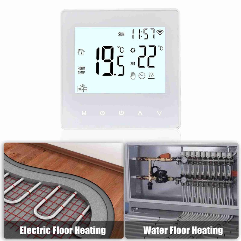 Smart Tuya WiFi Thermostat 3A Digital Programmable LCD Display Underfloor