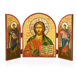 NKlaus Jesus Christ Icon Triptych Wood 25 x 16 cm Christian 13798
