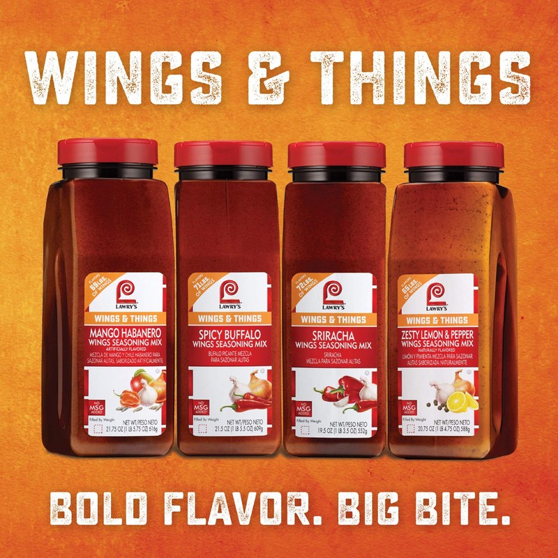 Lawry's Spicy Buffalo Wings Seasoning Mix, 21.5 oz - One