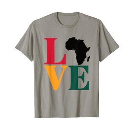 Black History Month LOVE Design Tee African Continent Symbol T-Shirt