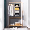 YOUDENOVA Hanging Shelf, Wardrobe Organiser, Hanging Storage with Bamboo Sticks