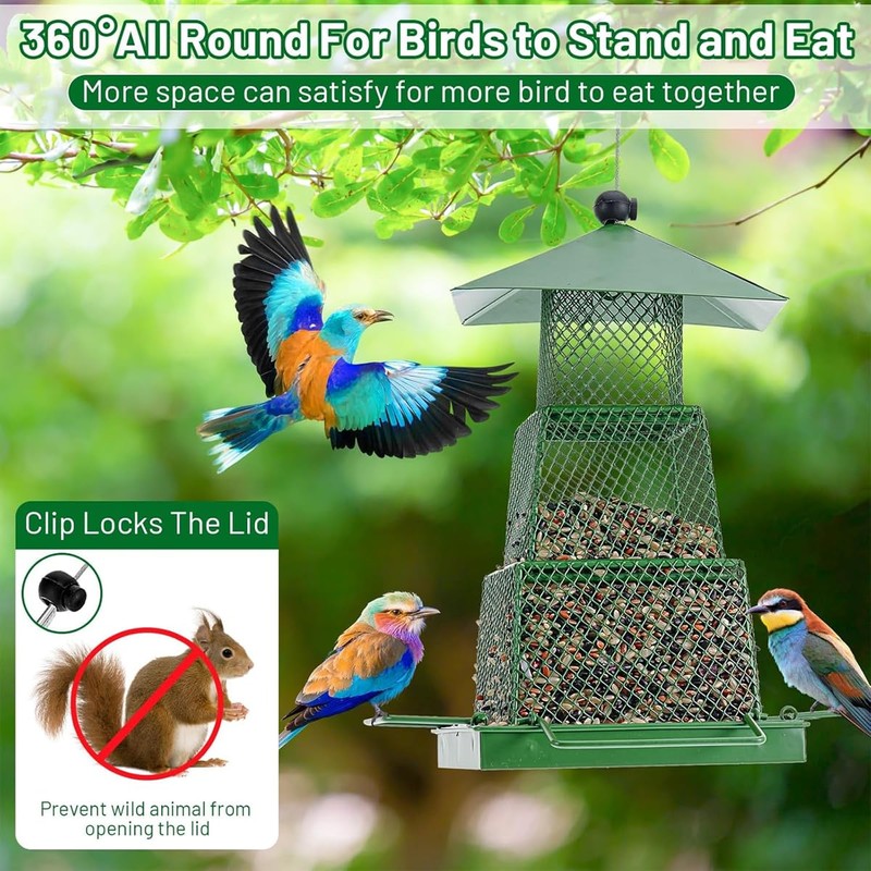 AIMALL Robust All-Season Automatic Bird Feeder with Easy Refill Design,