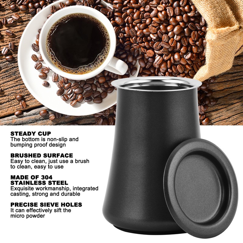 Coffee Powder Sieve 304 Stainless Steel Powder Sifter Container Home