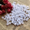 Amaney White Pony Beads with Storage Box 6x9mm Acrylic Beads
