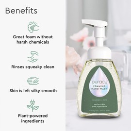 Puracy Foaming Hand Soap, Gently Scented with Real Cucumber & Mint, Perfume-Free, Sulfate-Free Natural Hand Wash Foam Set, Moisturizing Skin Cleanser, 8.5 Fl Oz (Pack of 3)