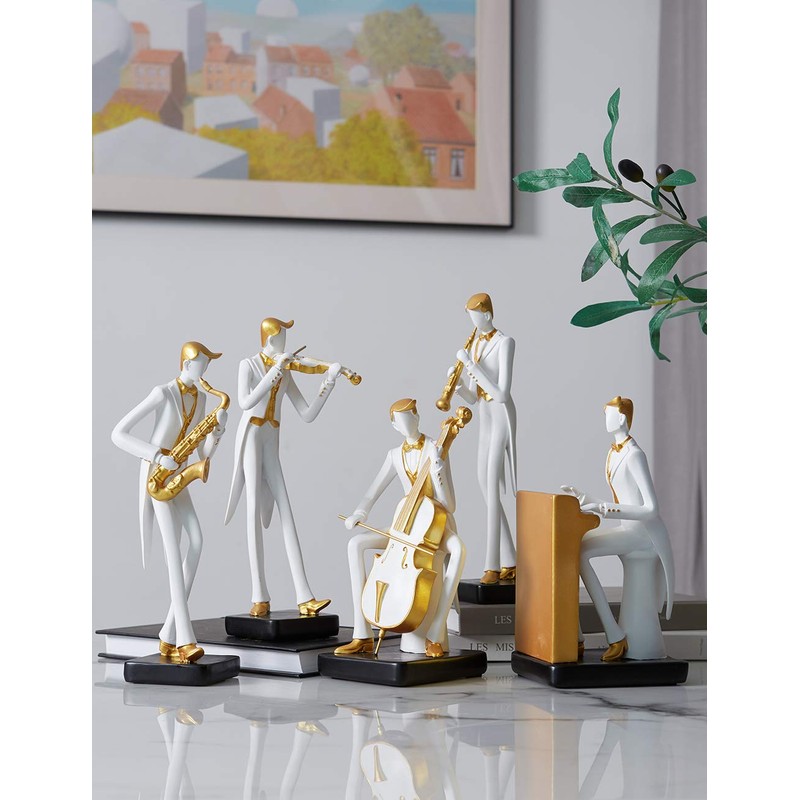 HAUCOZE Music Decor Figurine Saxophone Statue Modern Sculpture Home Gifts