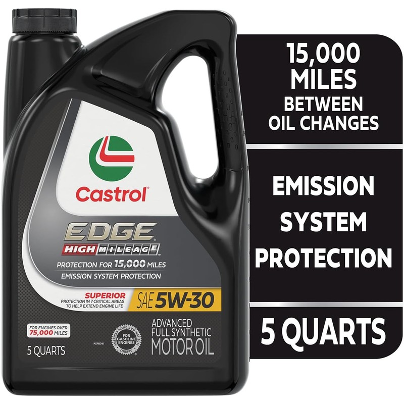 Castrol EDGE High Mileage 5W-30 Advanced Full Synthetic Motor Oil,