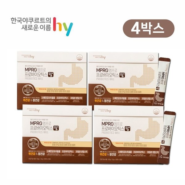 Korea Yakult Empro Probiotics Will+ 4 boxes, single option / 한국야쿠르트 엠프로 프로바이오틱스 윌+ 4박스, 단일옵션