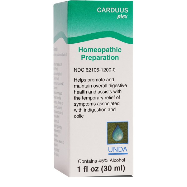 UNDA Carduus Plex | Homeopathic Remedy for The Temporary Relief of Symptoms Associated with Poor Digestion | 1 fl. oz.