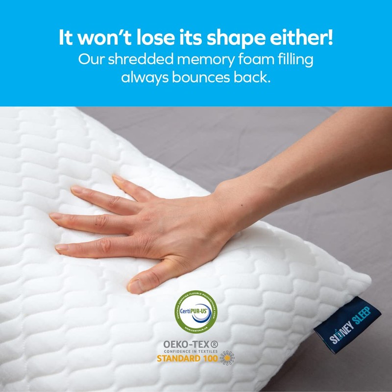 Sidney Sleep Adjustable Curved Contour Fill Pillow – Queen Size