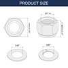 sourcing map 150Pcs 3/8"-16 Nylon Insert Hex Lock Nut Kit,