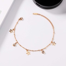 Kim Johanson women's stainless steel anklet, various models in silver with a strong lobster clasp, includes Jewellery pouch, Stainless Steel