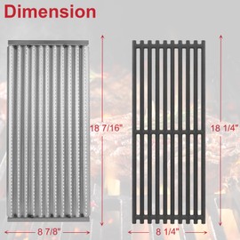 GLOWYE 18 7/16” Grill Emitter Plates Replacement for Charbroil TRU-Infrared 463241314 463257110 463247412 463270909 463270910 466247109 Gas Grill, 3-Pack Stamped Stainless Steel Emitter