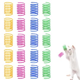 CYXZMYA Pack of 20 cat toys, spiral cats, plastic spiral springs, coloured plastic spring toy, suitable for cats to play and cat jumping toy.
