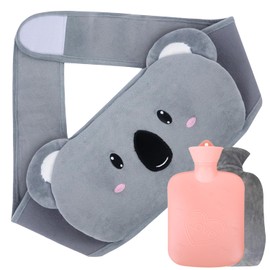 Hot Water Bottle Belt, 1 Litre Koalas Hot Water Bottle Belt, Pack of 3 PVC Heat Belt with Cover and Waist Cover for Children Adults