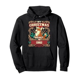 Corgi My Christmas Spirit Dog Santa Claus Elf Reindeer Pullover Hoodie