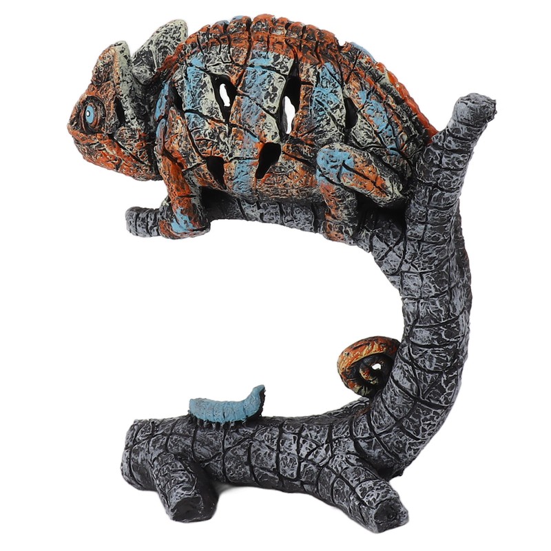 Chameleon Statue Sculpture Resin Chameleon Wild Animal Figurine Ornament for