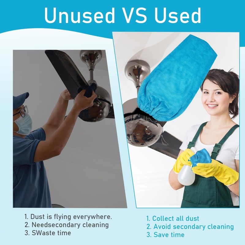 4 PCS Ceiling Fan Duster Kits,100% Microfibre Fan Blade Cleaner